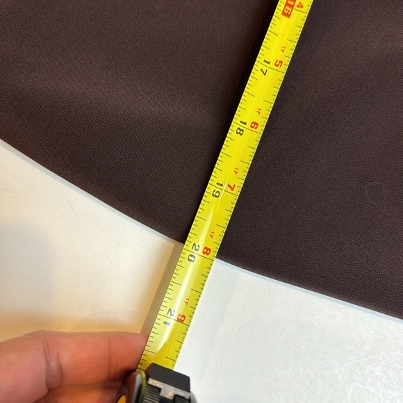 Vintage Oleg Cassini Black Tie Brown Satin Beaded Short Sleeve Dress Sz 12 - Picture 11 of 17